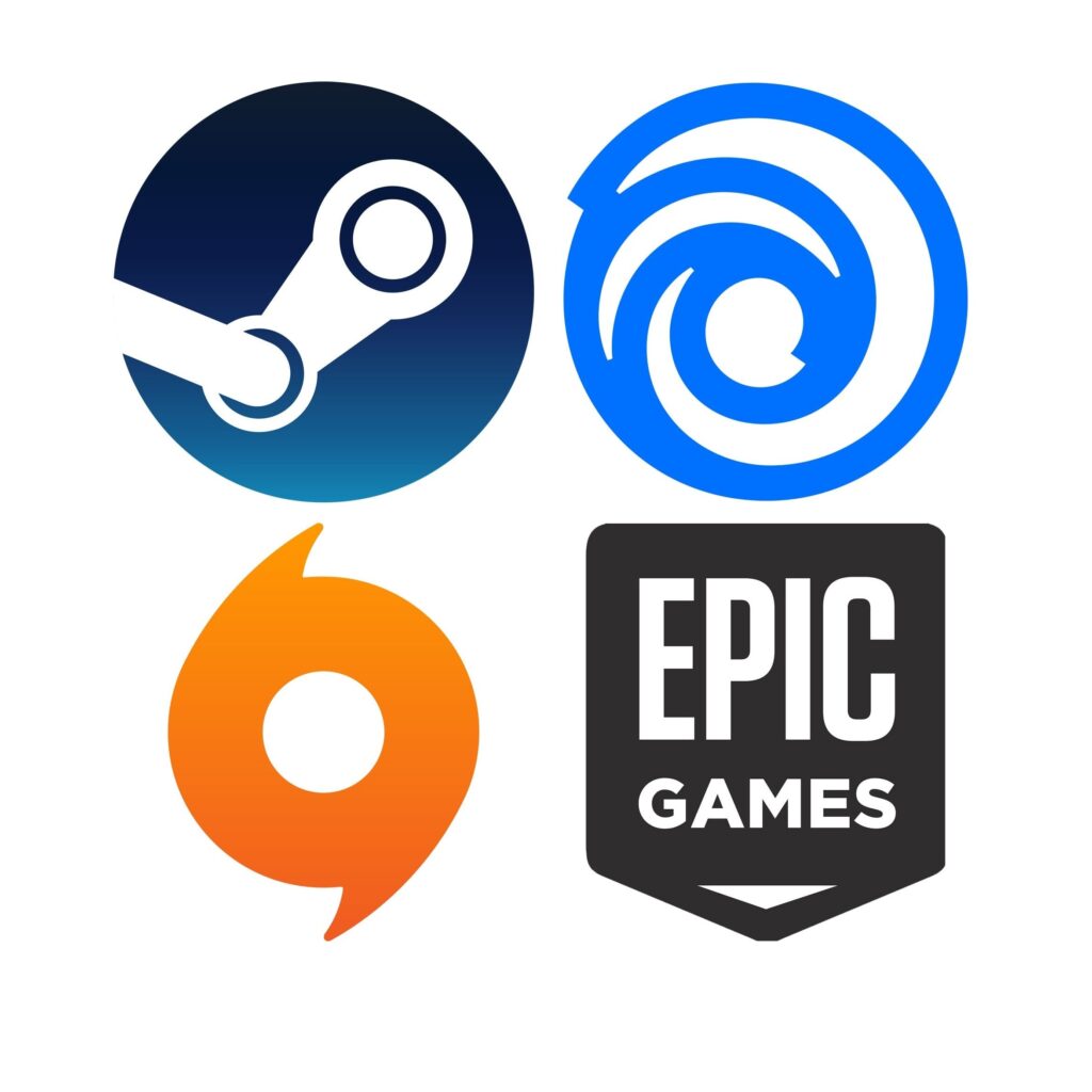 group of logos of gaming platforms